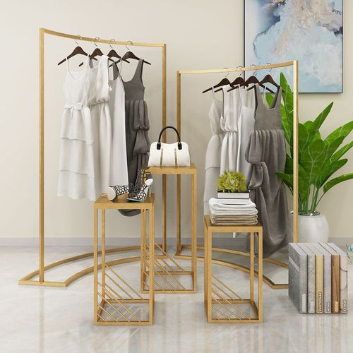服裝店展示架歐式衣服架子女裝店鞋帽架簡約落地式女裝組合衣架