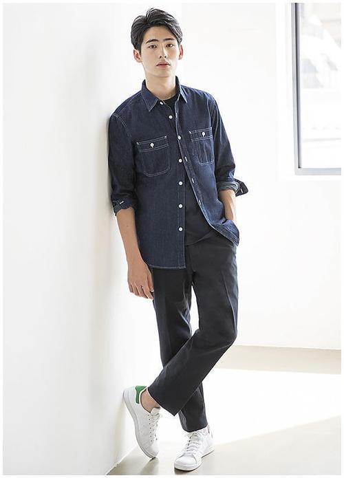 優衣庫牛仔工裝襯衫(水洗產品)(長袖)