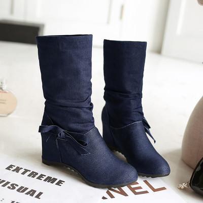 秋季新款韓版內增中筒靴女跟鞋加絨棉鞋雪地靴女鞋女靴子 派尼美特中筒靴型號【價格 圖片 品牌 報價】-蘇寧易購派尼美特服飾鞋帽專營店