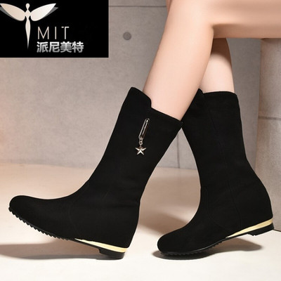 新款女鞋大碼雪地靴秋季短靴平底潮內(nèi)增中筒女靴子動(dòng)人黑色精品版耐磨防滑底 派尼美特中筒靴型號(hào)【價(jià)格 圖片 品牌 報(bào)價(jià)】-蘇寧易購(gòu)派尼美特服飾鞋帽專營(yíng)店