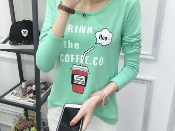 圖 廠家大量純棉長袖女t恤特價批發(fā)廣東拿貨便宜時尚秋裝打底衫批發(fā) 廣州服裝 鞋帽 箱包